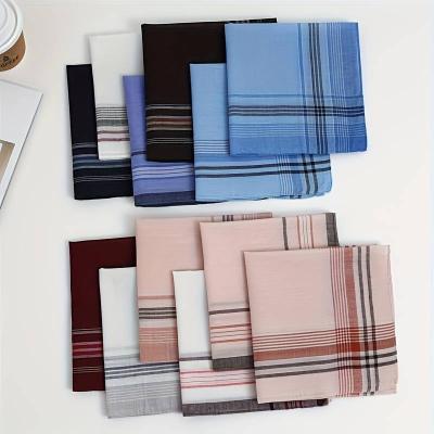 1pc Men's Polyester Handkerchief Classic Plaid Business Pocket Towel Absorbent 40cm Square Towel
