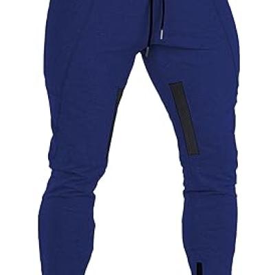 Mens Joggers Sweatpants Slim Fit Workout Training Thigh Mesh Gym Jogger Pants with Zipper Pockets