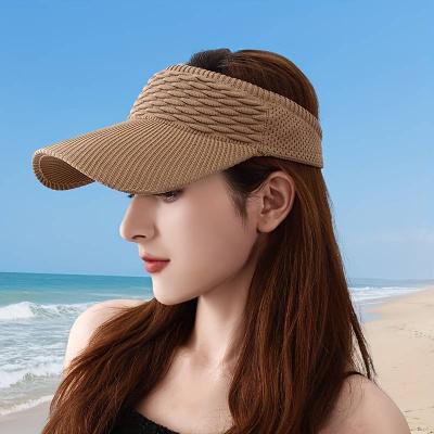 Women's Lightweight Grey Visor Hat - & Breathable Mesh, Elastic Polyester Textured with Curved Brim for Running, Outdoor