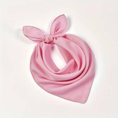 Solid Color Minimalist 55 Small Square Scarf - Soft Satin-Like Non-Elastic Wrinkle-Reducing Neck Wrap