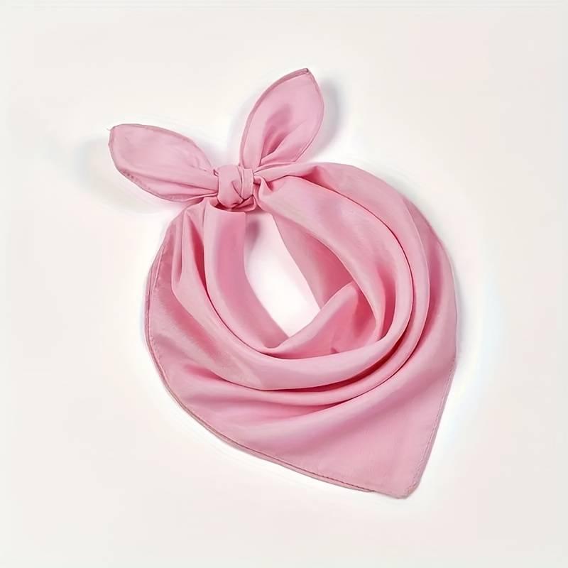 Solid Color Minimalist 55 Small Square Scarf - Soft Satin-Like Non-Elastic Wrinkle-Reducing Neck Wrap